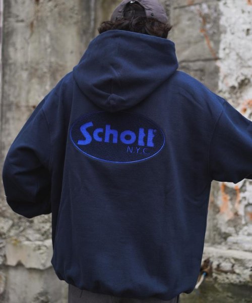 Schott(ショット)/HOODED SWEAT OVAL CHENILLE LOGO/オーバルロゴ パーカー/img21