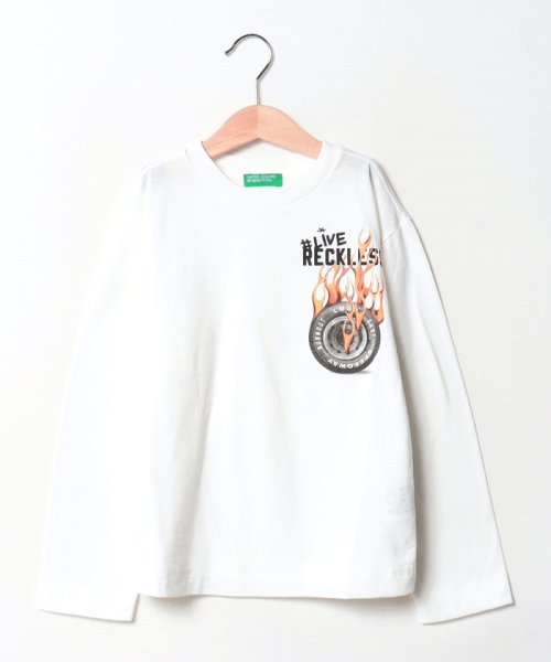 BENETTON (UNITED COLORS OF BENETTON BOYS)(ユナイテッド　カラーズ　オブ　ベネトン　ボーイズ)/キッズフロントプリント長袖Tシャツ・カットソーB/img01