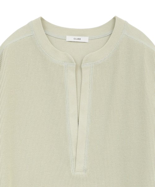 CLANE(クラネ)/TWIST RIB HENRY NECK LONG TOPS/img36