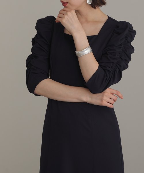 スクエアネックバックシャンワンピース 結婚式 パーティードレス 結婚式