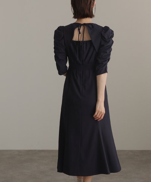 スクエアネックバックシャンワンピース 結婚式 パーティードレス 結婚式