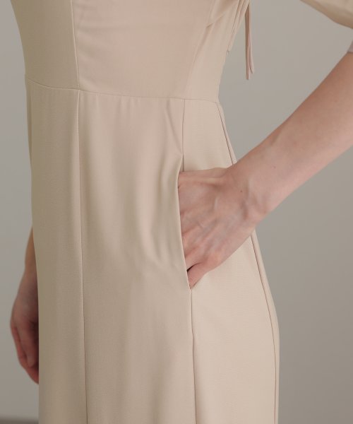 スクエアネックバックシャンワンピース 結婚式 パーティードレス 結婚式