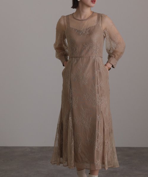 総レースバックリボンワンピース 結婚式 パーティードレス 結婚式 C1435994695(10992円)