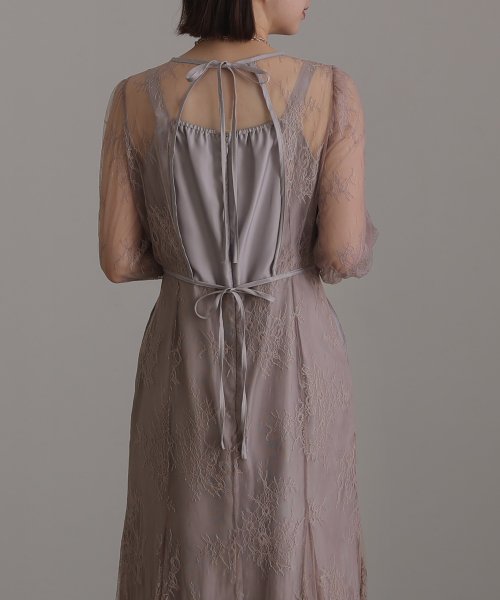 総レースバックリボンワンピース 結婚式 パーティードレス 結婚式 C1435994695(10992円)