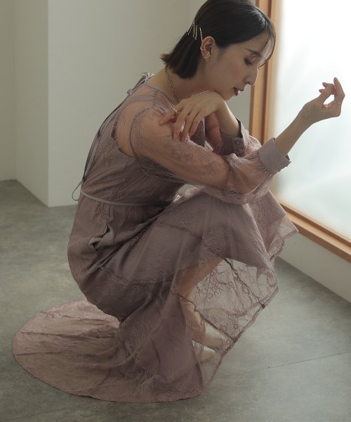 総レースバックリボンワンピース 結婚式 パーティードレス 結婚式 C1435994695(10992円)