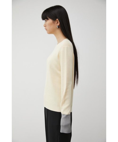 AZUL by moussy(アズールバイマウジー)/COLOR CUFF BLOCK KNIT TOPS/img14