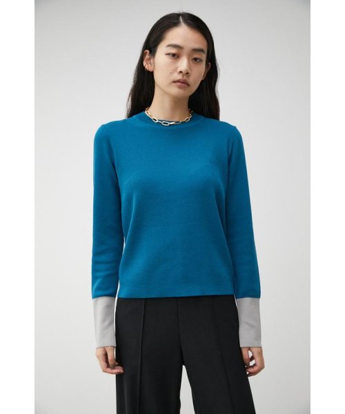 AZUL by moussy(アズールバイマウジー)/COLOR CUFF BLOCK KNIT TOPS/img22