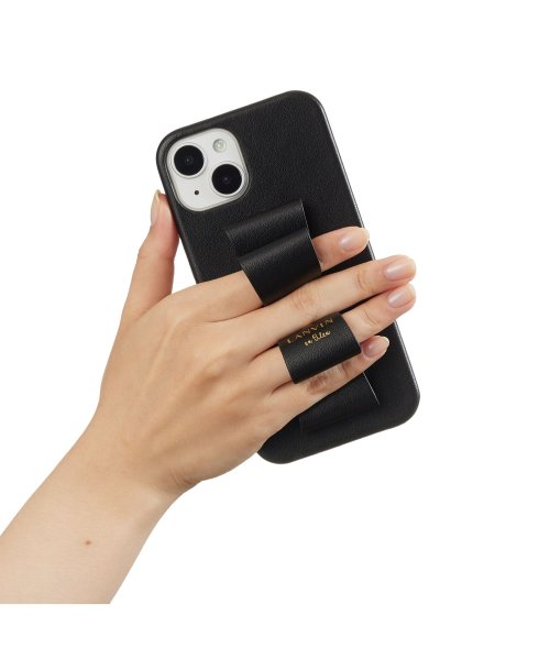 LANVIN en Bleu(Smartphone case)(ランバンオンブルー（スマホケース）)/Slim Wrap Case Stand & Ring Ribbon for iPhone 14 [ Black ]/img06