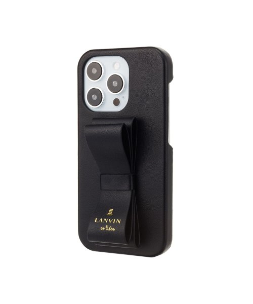 LANVIN en Bleu(Smartphone case)(ランバンオンブルー（スマホケース）)/Slim Wrap Case Stand & Ring Ribbon for iPhone 14 Pro [ Black ]/img01