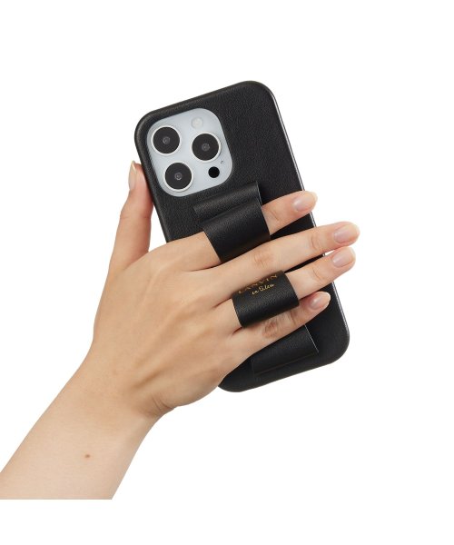 LANVIN en Bleu(Smartphone case)(ランバンオンブルー（スマホケース）)/Slim Wrap Case Stand & Ring Ribbon for iPhone 14 Pro [ Black ]/img06