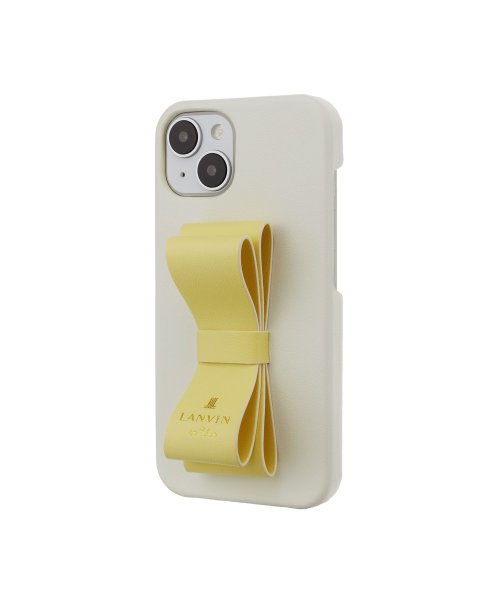 LANVIN en Bleu(Smartphone case)(ランバンオンブルー（スマホケース）)/Slim Wrap Case Stand & Ring Ribbon for iPhone 14 [ Vintage White/Lemon Yellow ]/img01