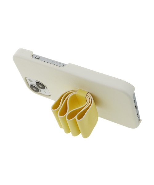 LANVIN en Bleu(Smartphone case)(ランバンオンブルー（スマホケース）)/Slim Wrap Case Stand & Ring Ribbon for iPhone 14 [ Vintage White/Lemon Yellow ]/img04
