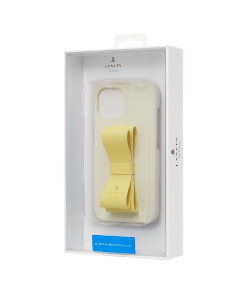 LANVIN en Bleu(Smartphone case)(ランバンオンブルー（スマホケース）)/Slim Wrap Case Stand & Ring Ribbon for iPhone 14 [ Vintage White/Lemon Yellow ]/img07