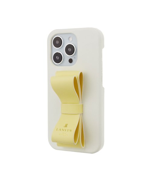 LANVIN en Bleu(Smartphone case)(ランバンオンブルー（スマホケース）)/Slim Wrap Case Stand & Ring Ribbon for iPhone 14 Pro[Vintage White/Lemon Yellow]/img01