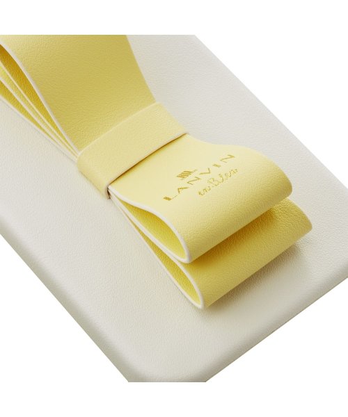 LANVIN en Bleu(Smartphone case)(ランバンオンブルー（スマホケース）)/Slim Wrap Case Stand & Ring Ribbon for iPhone 14 Pro[Vintage White/Lemon Yellow]/img05