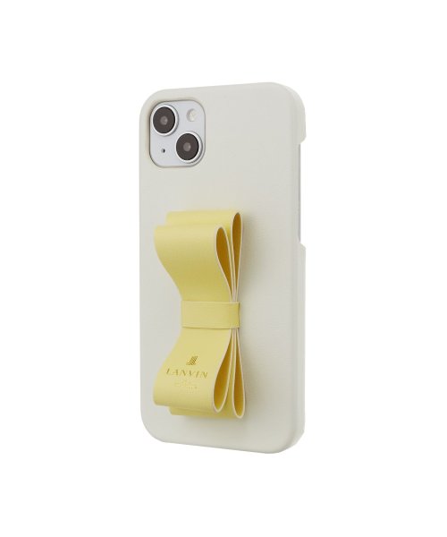 LANVIN en Bleu(Smartphone case)(ランバンオンブルー（スマホケース）)/Slim Wrap Case Stand & Ring Ribbon for iPhone14 Plus[Vintage White/Lemon Yellow]/img01