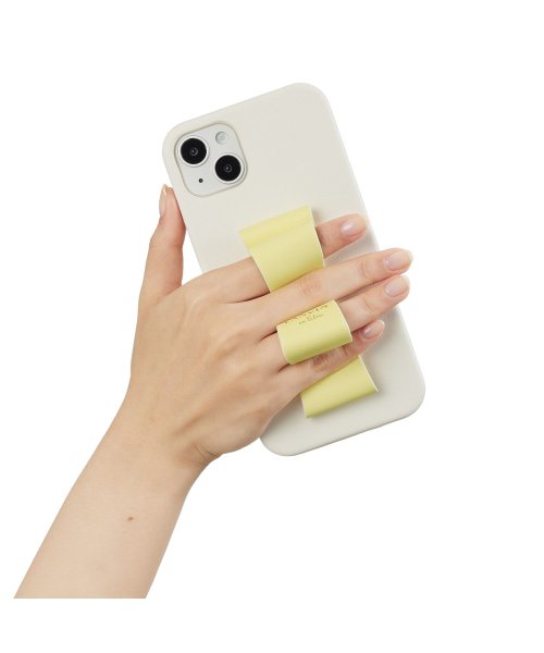 LANVIN en Bleu(Smartphone case)(ランバンオンブルー（スマホケース）)/Slim Wrap Case Stand & Ring Ribbon for iPhone14 Plus[Vintage White/Lemon Yellow]/img06