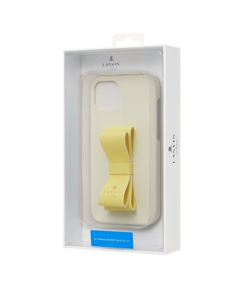 LANVIN en Bleu(Smartphone case)(ランバンオンブルー（スマホケース）)/Slim Wrap Case Stand & Ring Ribbon for iPhone14 Plus[Vintage White/Lemon Yellow]/img07