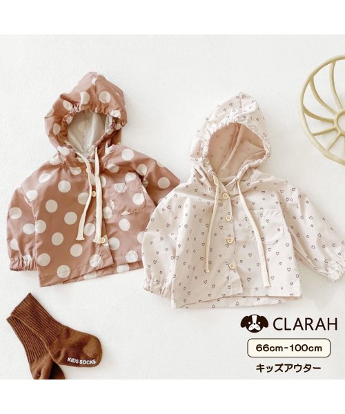 CLARAH　kids(クララキッズ)/キッズ 羽織り ウインドブレーカー アウター カジュアル フード付き 子供服 /img01