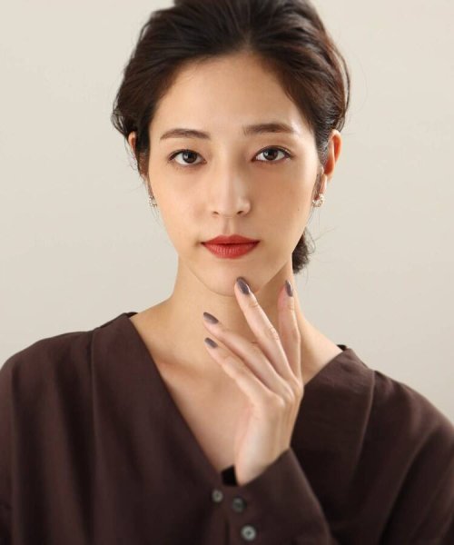 K10パールダブルロウ フープピアス 