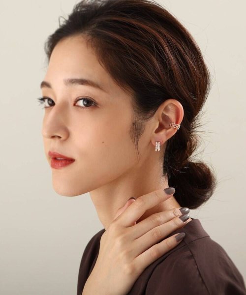 K10パールダブルロウ フープピアス 