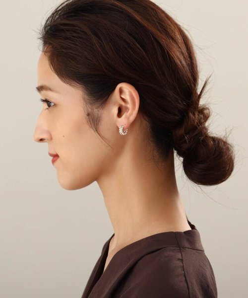 K10パールダブルロウ フープピアス 