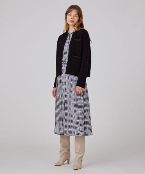 ウールナイロンブークレー フロントオープンカーディガン ウールナイロンブークレー フロントオープンカーディガン B1848742966(14300円)