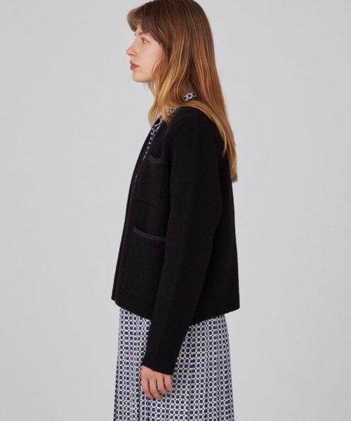 ウールナイロンブークレー フロントオープンカーディガン ウールナイロンブークレー フロントオープンカーディガン B1848742966(14300円)