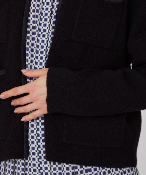 ウールナイロンブークレー フロントオープンカーディガン ウールナイロンブークレー フロントオープンカーディガン B1848742966(14300円)