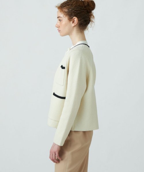 ウールナイロンブークレー フロントオープンカーディガン ウールナイロンブークレー フロントオープンカーディガン B1848742966(14300円)