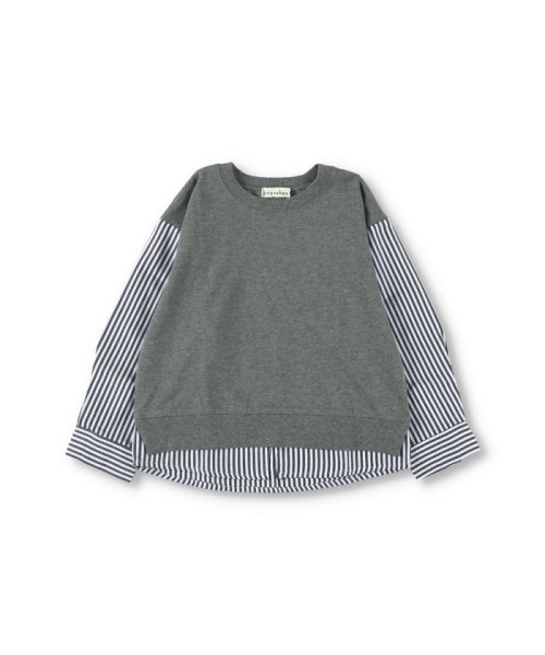 BRANSHES(ブランシェス)/【重ね着風】袖切り替え長袖Tシャツ ロンT<br>/img01