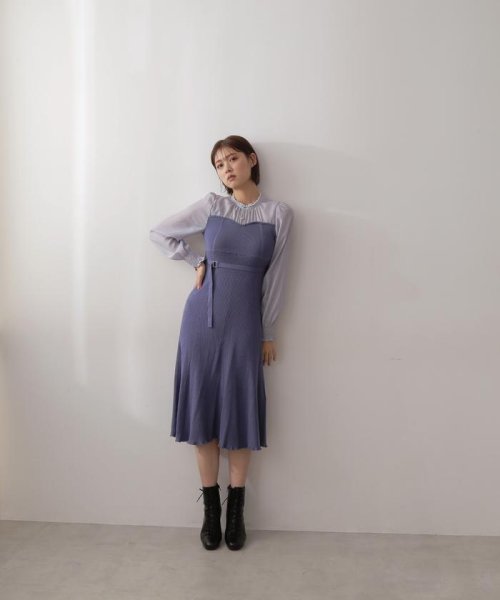 JILL by JILL STUART(ジル バイ ジル スチュアート)/ブラウスドッキングベアワンピース WEB限定カラー：ダークブルー/img26