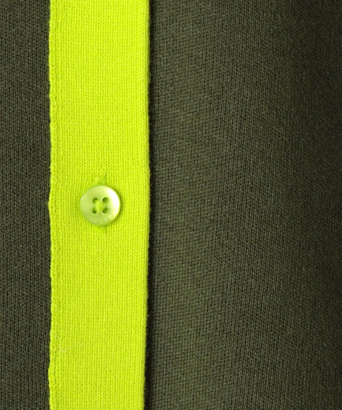 CABaN◇バイカラーポロカーディガン/FREE/コットン/グリーン/39-02-14