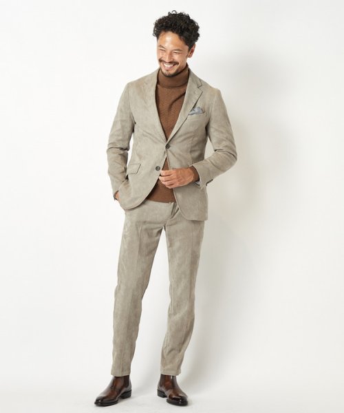 コマスエードストレッチジャケット【セットアップ対応】 商品説明【高級感の漂うイージーケアジャケット】世界的繊維メーカーで有名な小松マテーレ社が開発したコマス AA1539522444(11880円)