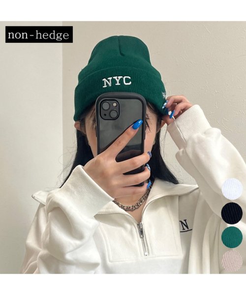 non-hedge(ノンヘッジ)/ロゴ刺繍ニット帽/img01