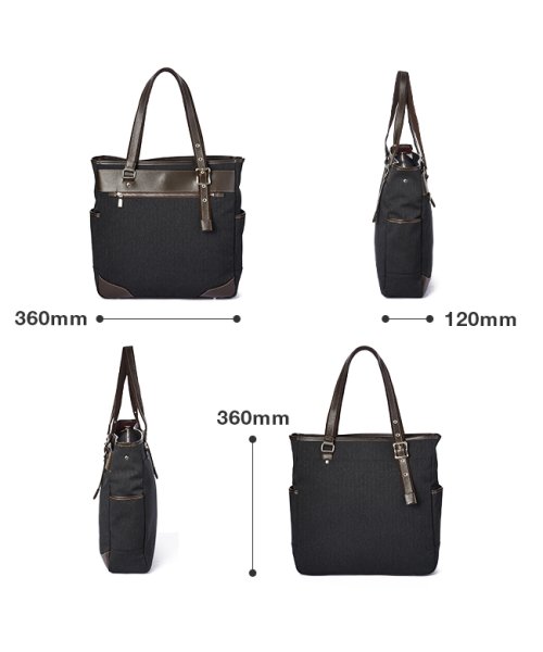 タケオキクチ トートバッグ ビジネストートバッグ メンズ ブランド ファスナー付き 縦型 肩掛け 日本製 A4 B4 TAKEO KIKUCHI 723701 ×2　　　　　 TAKEO 前面 ファスナーポケット　　　　　 水が中に染み込むことがなく