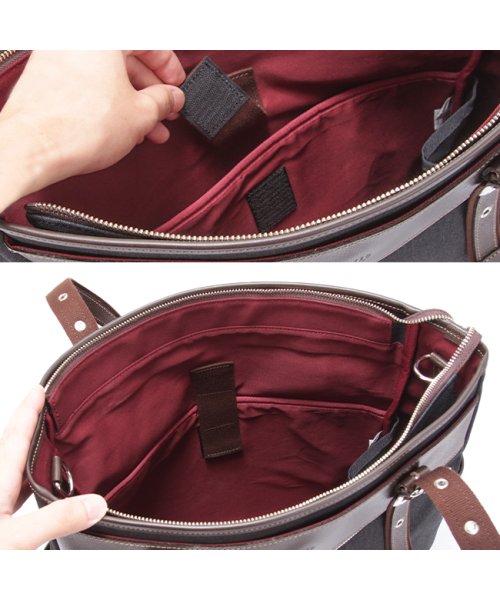 タケオキクチ トートバッグ ビジネストートバッグ メンズ ブランド ファスナー付き 縦型 肩掛け 日本製 A4 B4 TAKEO KIKUCHI 723701 ×2　　　　　 TAKEO 前面 ファスナーポケット　　　　　 水が中に染み込むことがなく