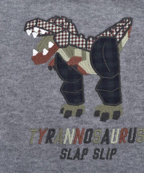 SLAP SLIP(スラップスリップ)/ギンガムチェック 刺繍 恐竜 ブロック Tシャツ (80~120cm)/img14