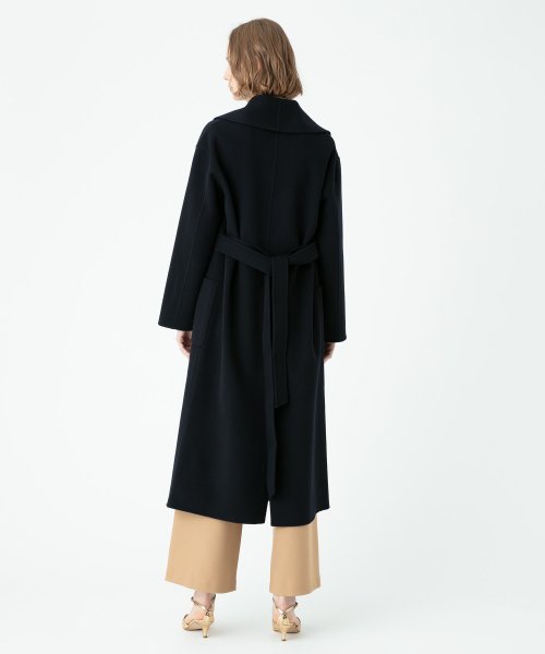 カシミヤ混リバーショールカラーコート 