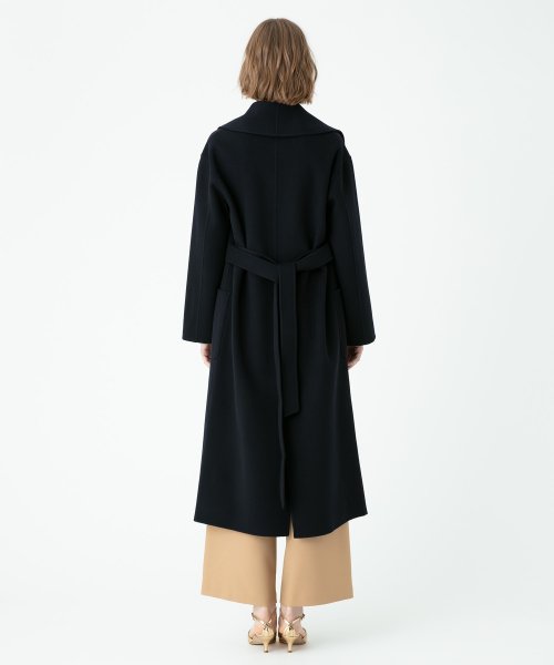 カシミヤ混リバーショールカラーコート 