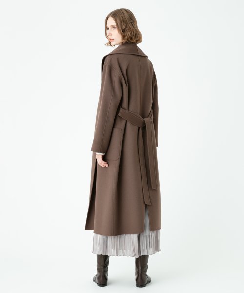 カシミヤ混リバーショールカラーコート 