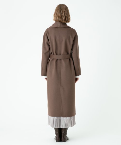 カシミヤ混リバーショールカラーコート 