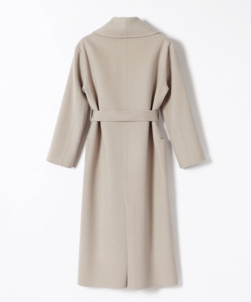 カシミヤ混リバーショールカラーコート 