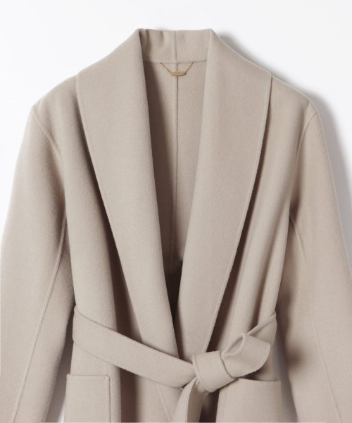 カシミヤ混リバーショールカラーコート 