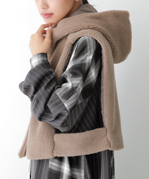 『異素材キルティングコート＆ボアベストセット』 