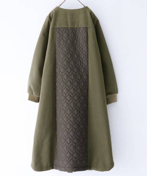 『異素材キルティングコート＆ボアベストセット』 