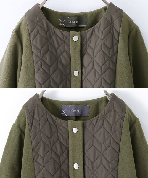 『異素材キルティングコート＆ボアベストセット』 