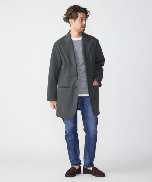 SHIPS: ダウンファブリック ストレッチ ハーフコート (チェスターコート) ストレッチ 品番 セットアップ対応 身長 やせ型/普段サイズ チェスターコート ハーフコート コーデュロイ 170cm/体重 53kg/体型 177cm/体重 62kg/体型