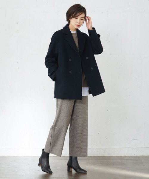 J.PRESS LADIES（LARGE SIZE）(J．プレス　レディス（大きいサイズ）)/【洗える】Mixツイードチェック  セミワイド パンツ/img05