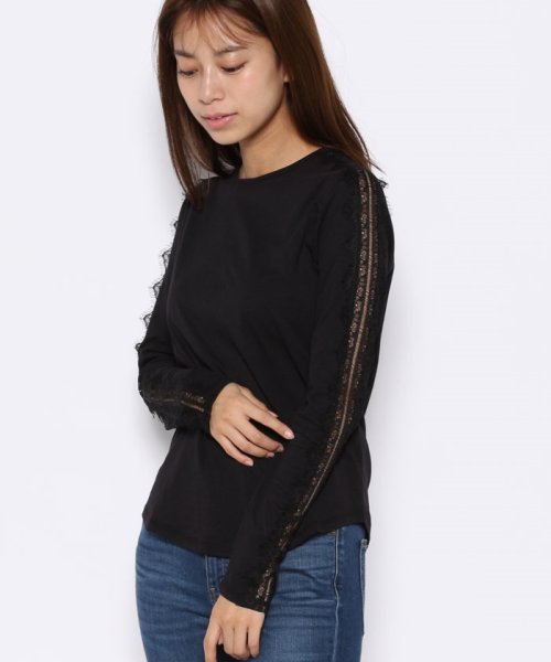 BENETTON (women)(ベネトン（レディース）)/クルーネックサイドレースラウンドテール長袖Tシャツ・カットソー/img14